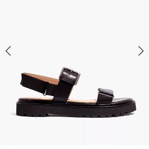 Madewell buckle sandals, Vachetta leather.